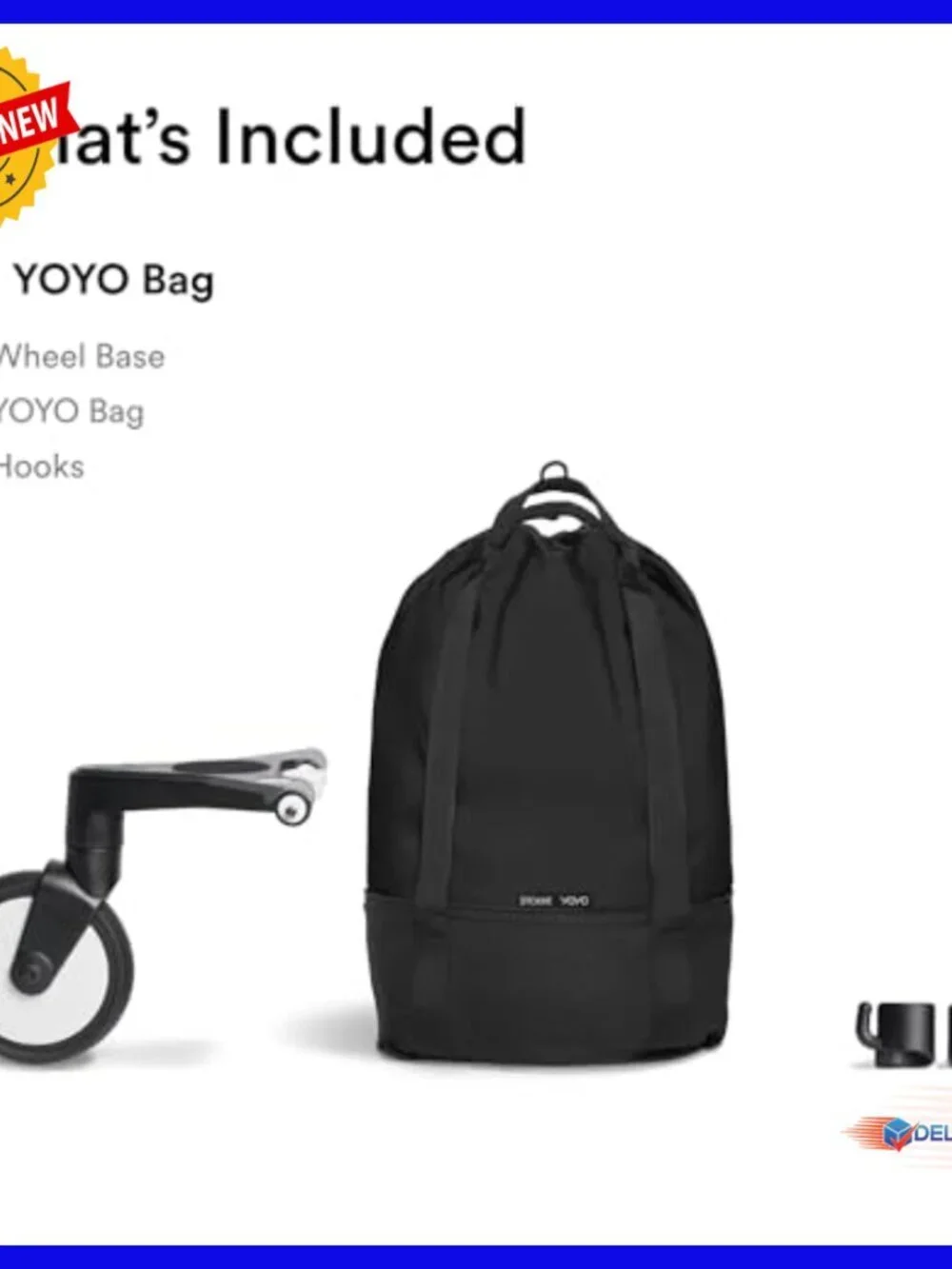 Sturdy Stroller Storage Bag with Wheel Base and Hooks